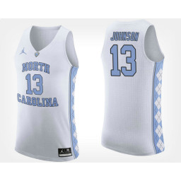 North Carolina Tar Heels #13 Cameron Johnson White Road Authentic College Basketball Jersey