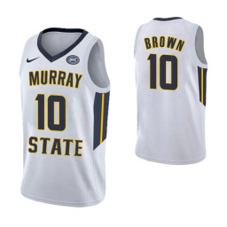 Women's Murray State Racers #10 Tevin Brown Replica College Basketball Jersey White