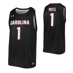 South Carolina Gamecocks #1 TJ Moss Black Authentic College Basketball Jersey