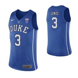 Duke Blue Devils #3 Tre Jones Performace Replica College Basketball Jersey Royal