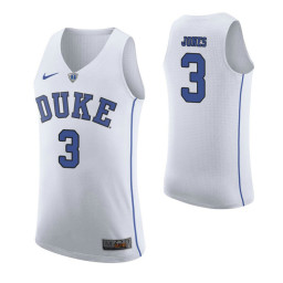 Duke Blue Devils #3 Tre Jones Authentic College Basketball Jersey White