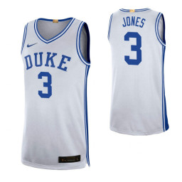 Duke Blue Devils #3 Tre Jones White Authentic College Basketball Jersey