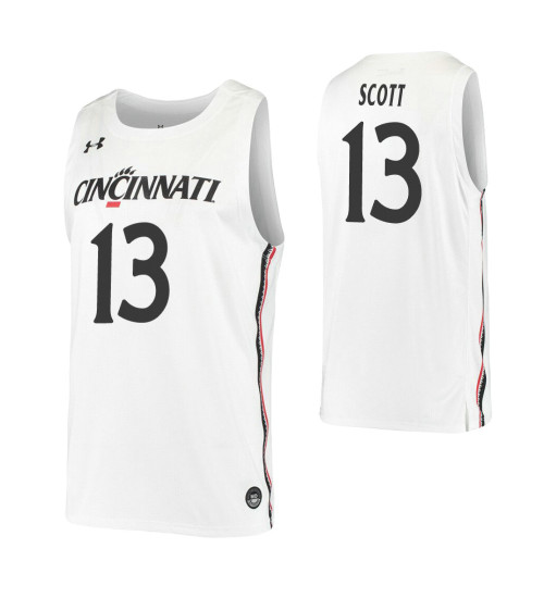 Women's Cincinnati Bearcats #13 Tre Scott White Authentic College Basketball Jersey