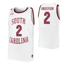South Carolina Gamecocks #2 Trey Anderson White Authentic College Basketball Jersey