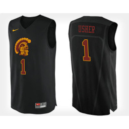 Youth USC Trojans #1 Jordan Usher Black Alternate Replica College Basketball Jersey