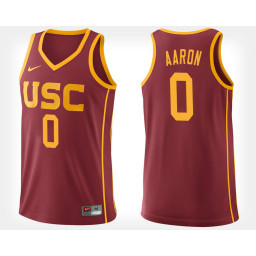 Women's USC Trojans #0 Shaqquan Aaron Cardinal Home Replica College Basketball Jersey