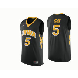 Youth Iowa Hawkeyes #5 Tyler Cook Authentic College Basketball Jersey Black