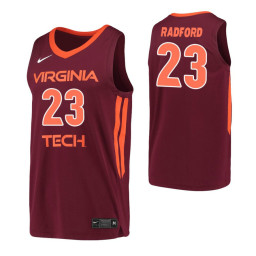 Virginia Tech Hokies #23 Tyrece Radford Maroon Authentic College Basketball Jersey