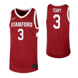 Stanford Cardinal #3 Tyrell Terry Cardinal Authentic College Basketball Jersey