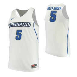 Women's Creighton Bluejays #5 TyShon Alexander White Replica College Basketball Jersey