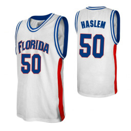 Florida Gators 50 Udonis Haslem Alumni Authentic College Basketball Jersey White