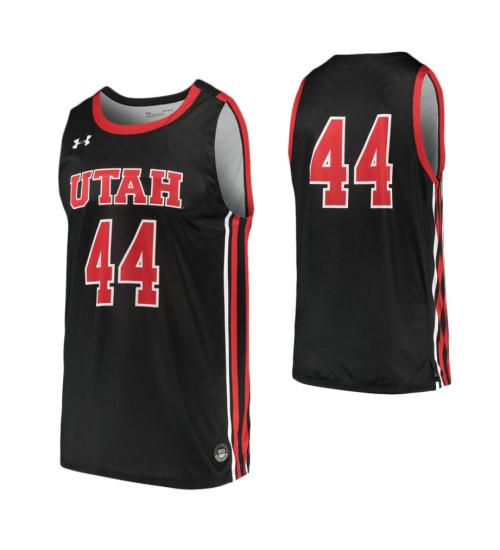 Utah Utes #44 Authentic College Basketball Jersey Black
