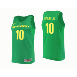 Women's Oregon Ducks #10 Victor Bailey Jr. Replica College Basketball Jersey Green