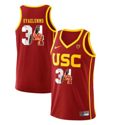 Youth USC Trojans #34 Victor Uyaelunmo Replica College Basketball Jersey Red