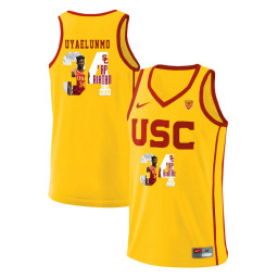 Youth USC Trojans #34 Victor Uyaelunmo Replica College Basketball Jersey Yellow