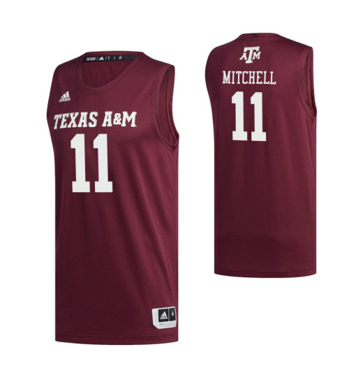 Texas A&M Aggies #11 Wendell Mitchell Maroon Replica College Basketball Jersey