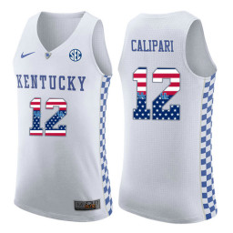Kentucky Wildcats #12 Brad Calipari Replica College Basketball Jersey white