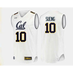 Youth California Golden Bears #10 Justice Sueing Authentic College Basketball Jersey White