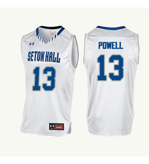 Seton Hall Pirates #13 Myles Powell Replica College Basketball Jersey White