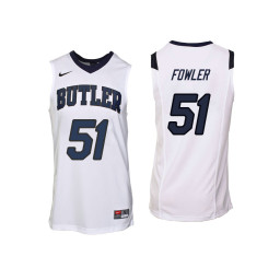 Youth Butler Bulldogs #51 Nate Fowler Authentic College Basketball Jersey White