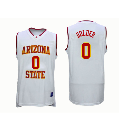 Youth Arizona State Sun Devils #0 Tra Holder Replica College Basketball Jersey White