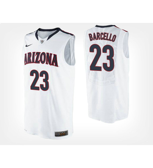 Arizona Wildcats #23 Alex Barcello White Road Replica College Basketball Jersey