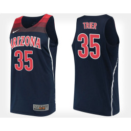 Youth Arizona Wildcats #35 Allonzo Trier Navy Alternate Replica College Basketball Jersey