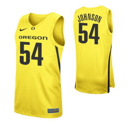 Youth Oregon Ducks #54 Will Johnson Yellow Authentic College Basketball Jersey