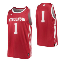 Women's Wisconsin Badgers #1 Replica College Basketball Jersey Red