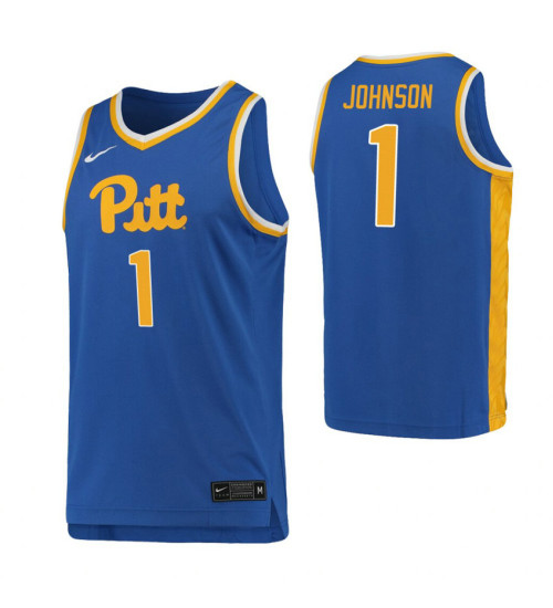 Youth Xavier Johnson Authentic College Basketball Jersey Royal Pittsburgh Panthers