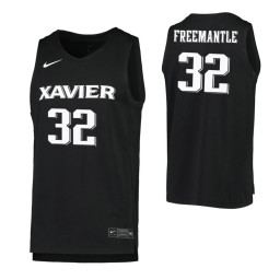Women's Xavier Musketeers #32 Zach Freemantle Black Replica College Basketball Jersey