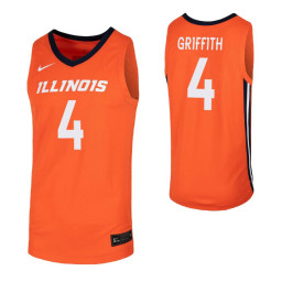 Illinois Fighting Illini #4 Zach Griffith Orange Authentic College Basketball Jersey