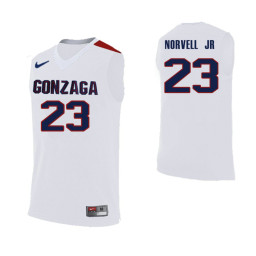 Gonzaga Bulldogs #23 Zach Norvell Jr. White Authentic College Basketball Jersey