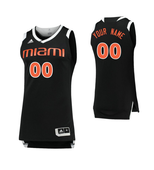 Chase Miami Hurricanes Custom College Basketball Jersey Black White