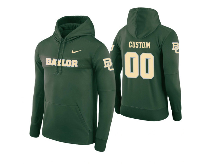 Baylor Bears 00 Custom Men's Green Pullover Hoodie