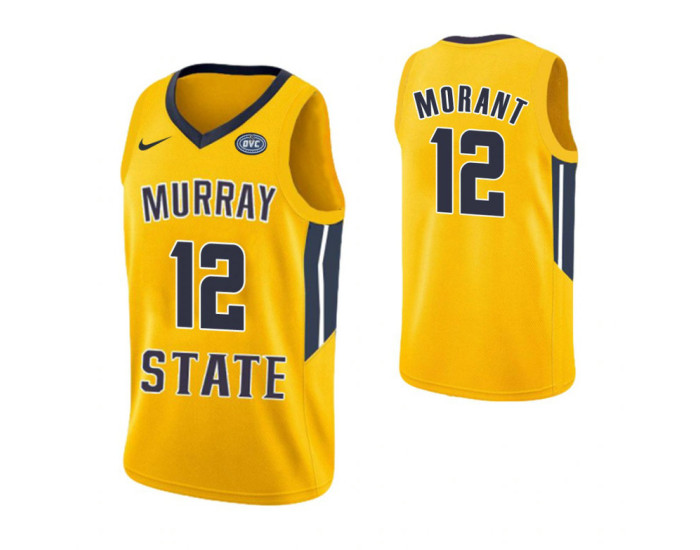 Murray State Racers 12 Ja Morant Replica College Basketball Jersey Yellow