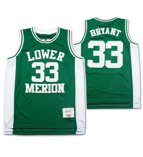 Youth Lower Merion Kobe Bryant 33 High School Basketball Replica College Basketball Jersey Green